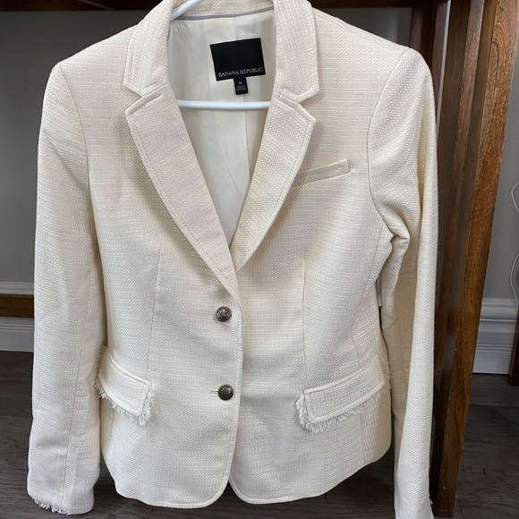 BR cream textured blazer jacket - new - Picture 3 of 6